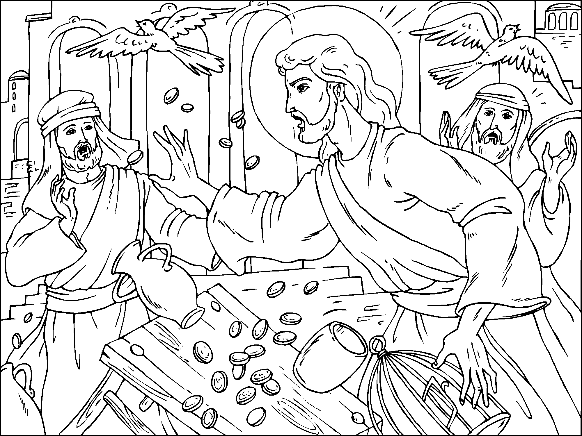 Разукрашки Иисус В Храме